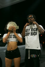 Load image into Gallery viewer, WHITE GET RICH STAY RICH CROP TOP

